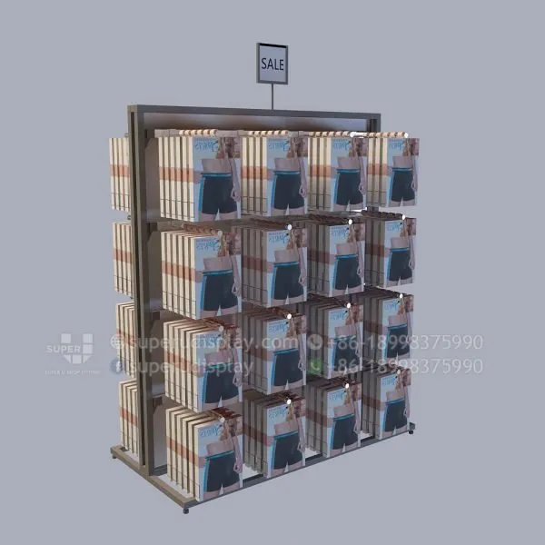Floor Standing Gondola Retail Display Shelves for Men's Underwear - Image 2