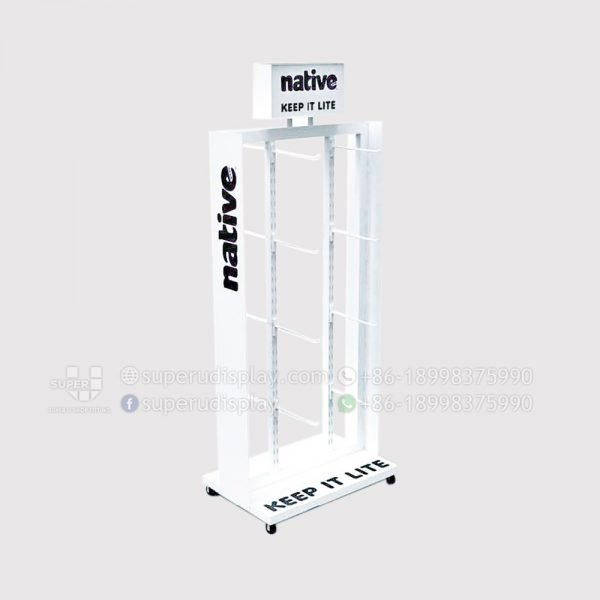 Floorstanding POS Metal Sandal Display Rack Gondola