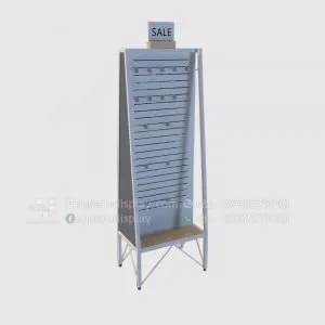 Free Standing Slatwall Display Rack with Hooks