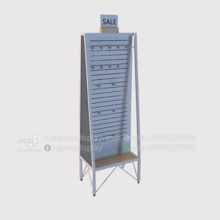 Custom Free Standing Slatwall Display Rack with Hooks Manufacturer Supplier