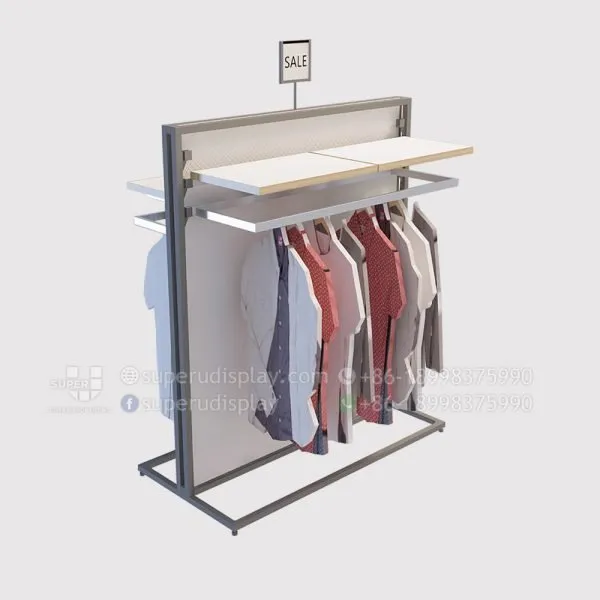 Freestanding Gondola Retail Clothing Display for Menswear