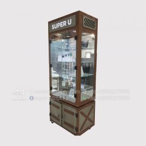 Roasting Metal Glass Sunglasses Display Cabinet Stand with Lights