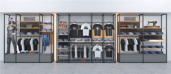 Custom Modern Wall Stand Modular Boutique Clothing Display Racks For