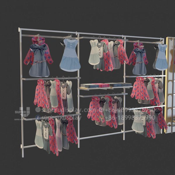 Retail Store Wall Shelving Racks for Kids Clothing - Image 2