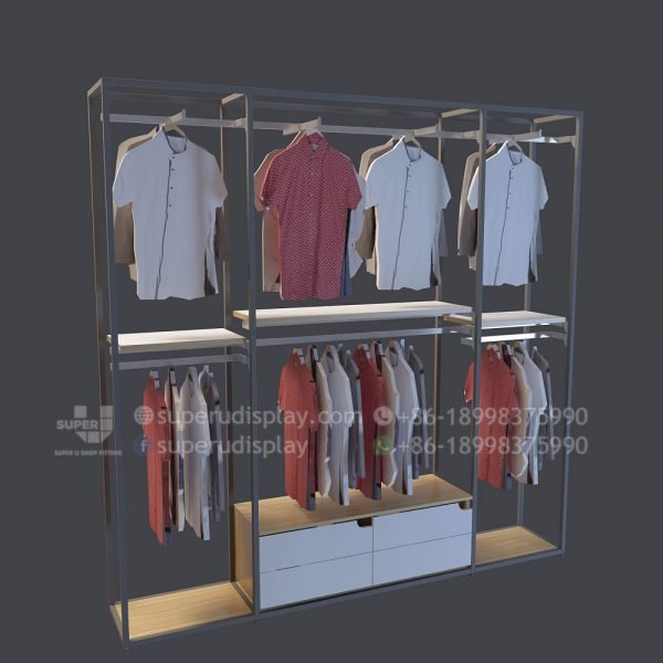 Retail Wall Clothing Racks Stand for Menswear Display - Image 2