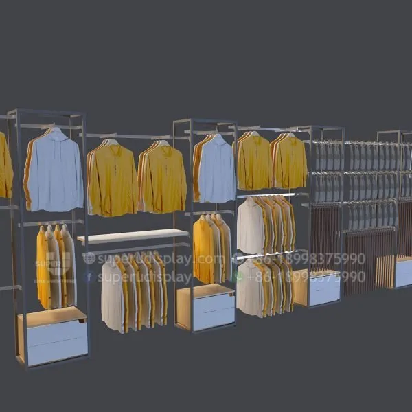 Retail Wall Clothing Racks Stand for Menswear Display - Image 3