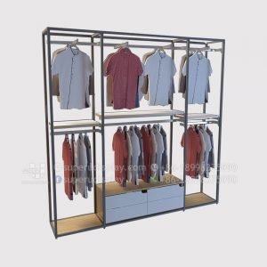 Retail Wall Clothing Racks Stand for Menswear Display