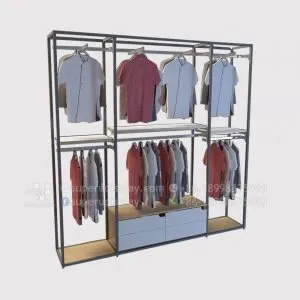 Retail Wall Clothing Racks Stand for Menswear Display