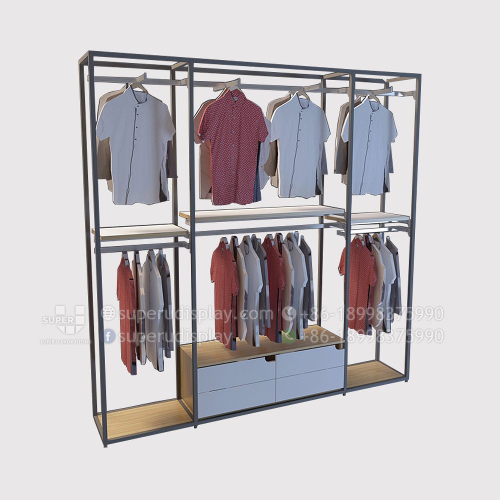 Custom Floor Standing Gondola Retail Display Shelves for Men's