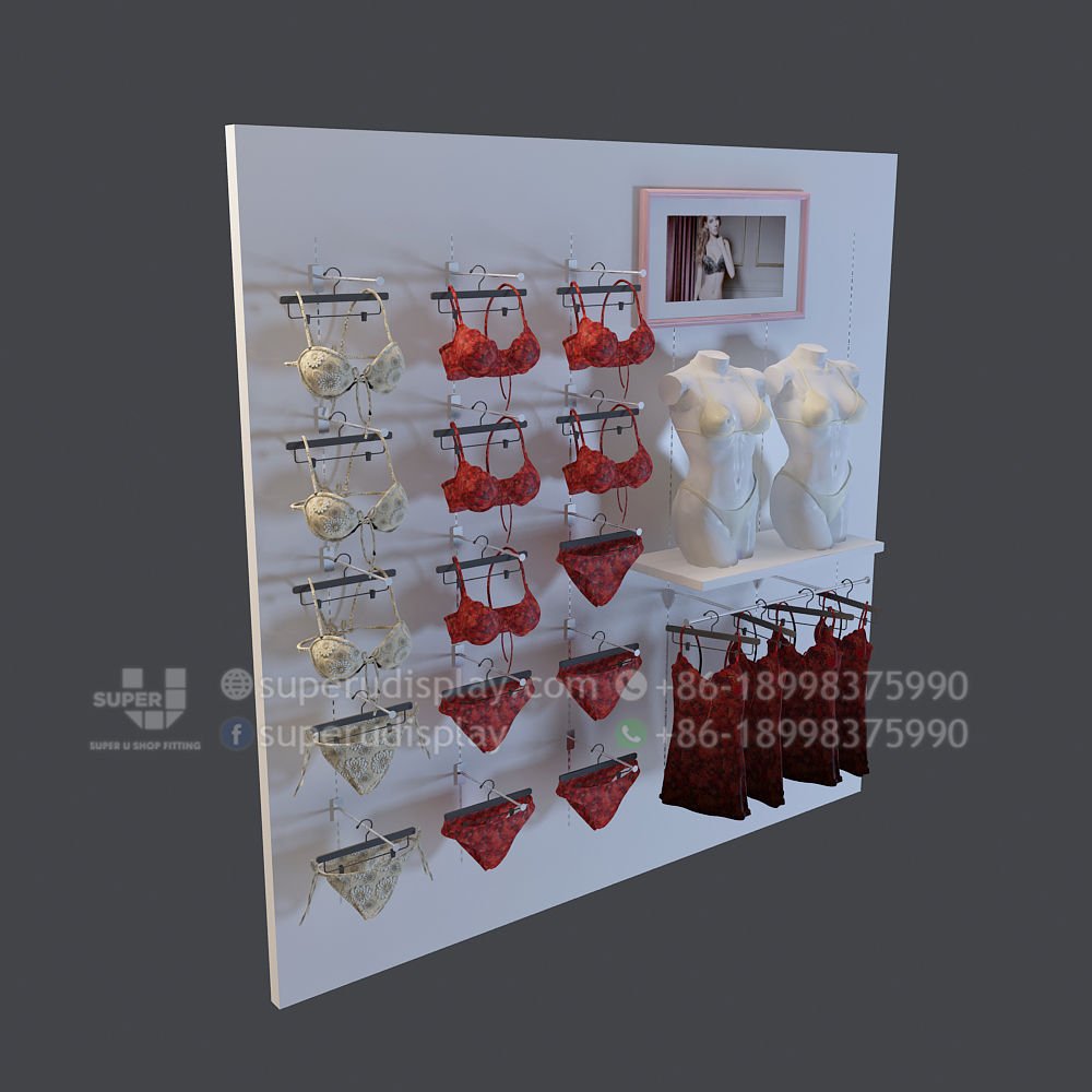 Woman`s underwear. Lingerie on rack. Retail shop, store Stock