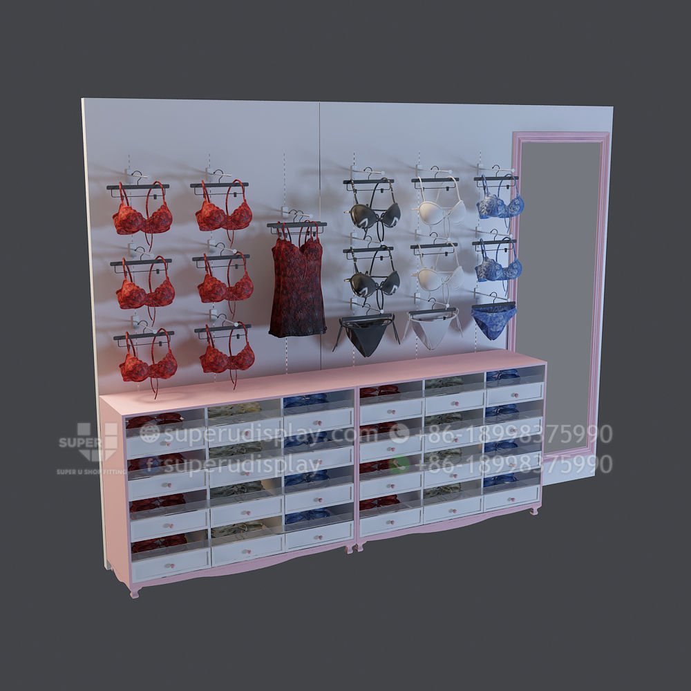 Custom Retail Wall Shelving Racks for Women's Underwear/Lingerie