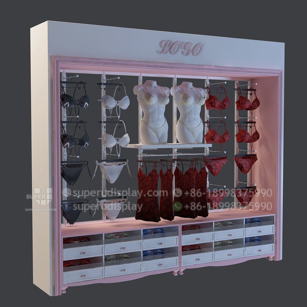 Buy Freestanding underwear display with Custom Designs 