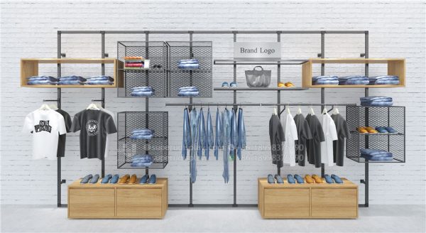 Unique Modular Wall Mounted Clothing Rack for Retail Shop - Image 2