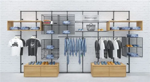 Unique Modular Wall Mounted Clothing Rack for Retail Shop - Image 2