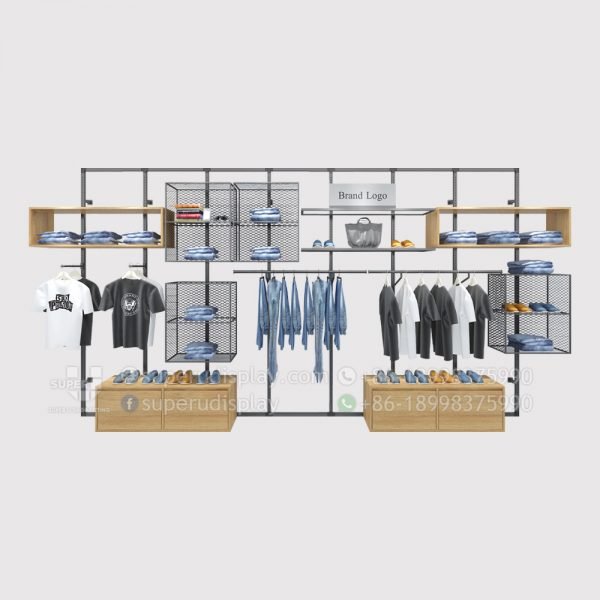 Unique Modular Wall Mounted Clothing Rack for Retail Shop