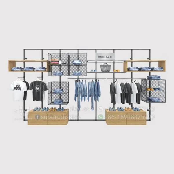 Unique Modular Wall Mounted Clothing Rack for Retail Shop