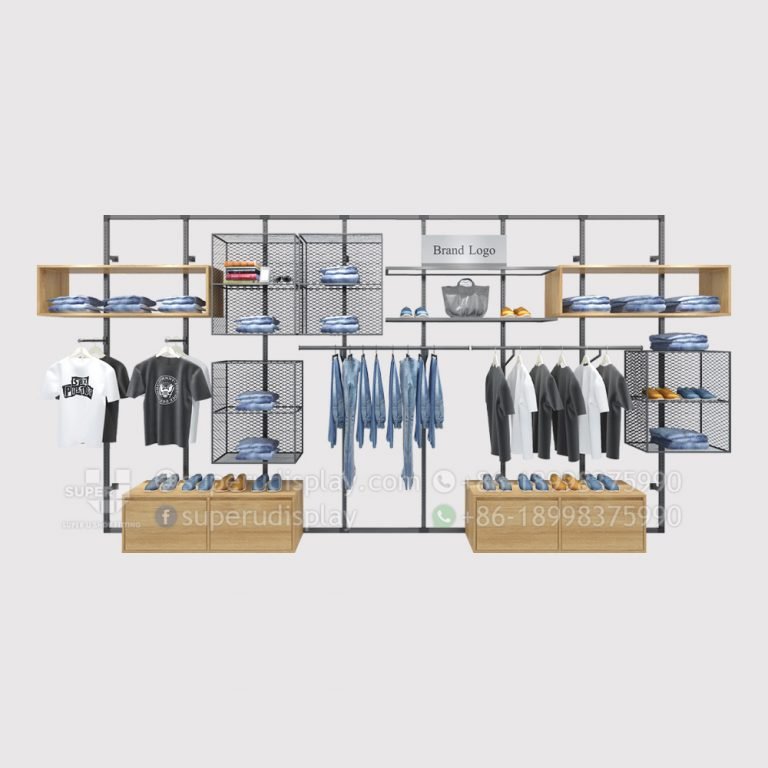 Custom Unique Modular Wall Mounted Clothing Rack for Retail Shop ...