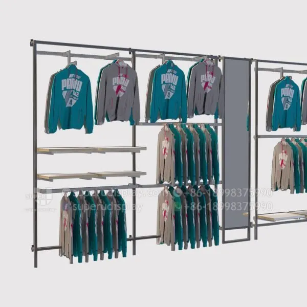 Wall Mounted Display Rack for Retail Menswear Store