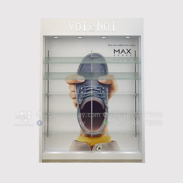 Wall Retail Shoe Showcase Glass Shoe Display Case