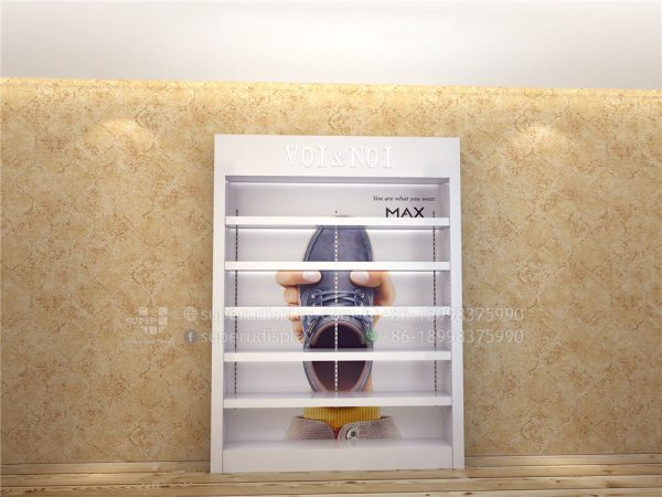 Wall Stand Retail Shoe Display Rack Cabinet with LED Lights - Image 2