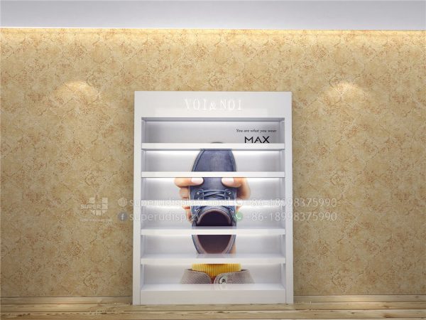 Wall Stand Retail Shoe Display Rack Cabinet with LED Lights - Image 3