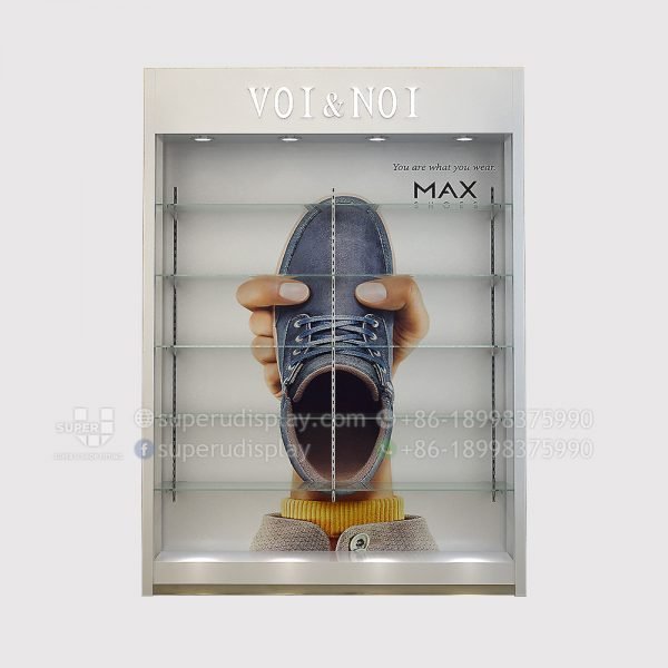 Wall Stand Retail Shoe Display Rack Cabinet with LED Lights