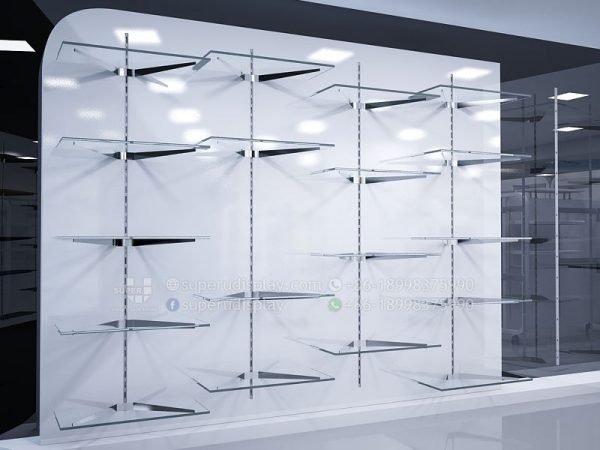 White Glass Retail Wall Shelving for Kid's Store - Image 2