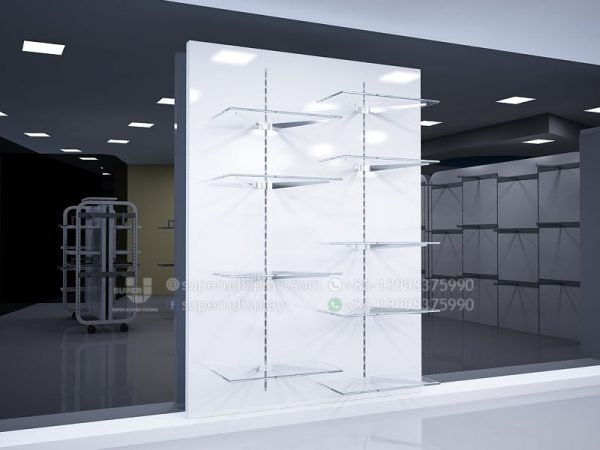 White Glass Retail Wall Shelving for Kid's Store - Image 3