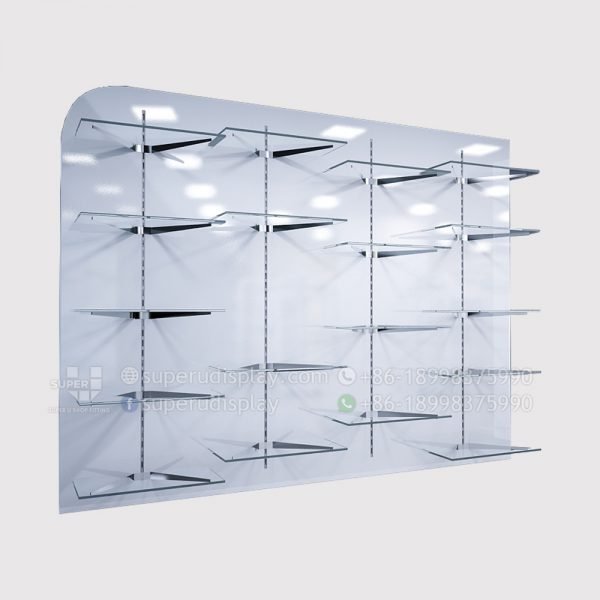 White Glass Retail Wall Shelving for Kid's Store
