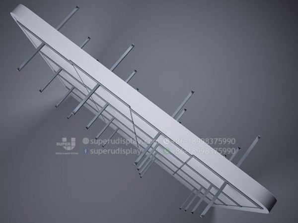 White Retail Wall Rack With Hooks for Product Display - Image 4