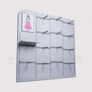White Retail Wall Rack With Hooks for Product Display