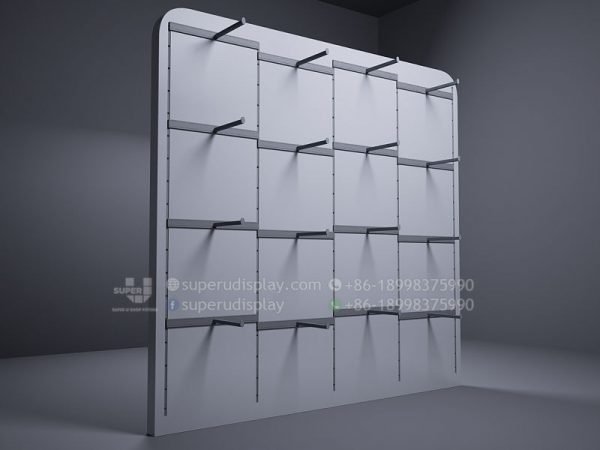 White Retail Wall Rack With Hooks for Product Display - Image 6