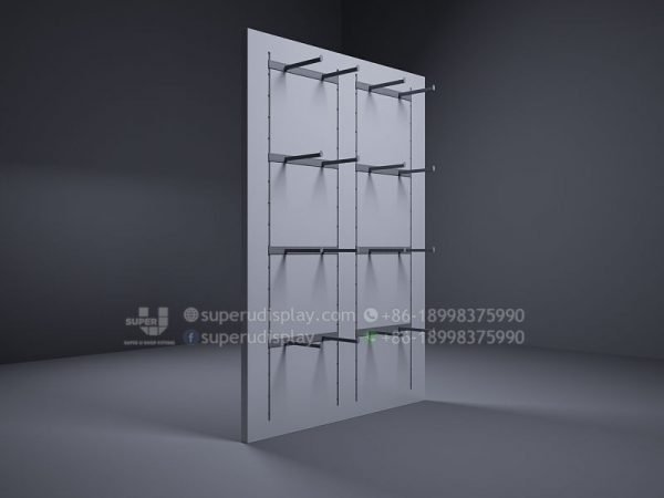 White Retail Wall Rack With Hooks for Product Display - Image 7