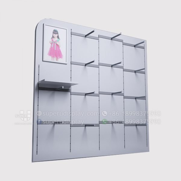 White Retail Wall Rack With Hooks for Product Display