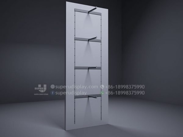 White Retail Wall Rack With Hooks for Product Display - Image 8