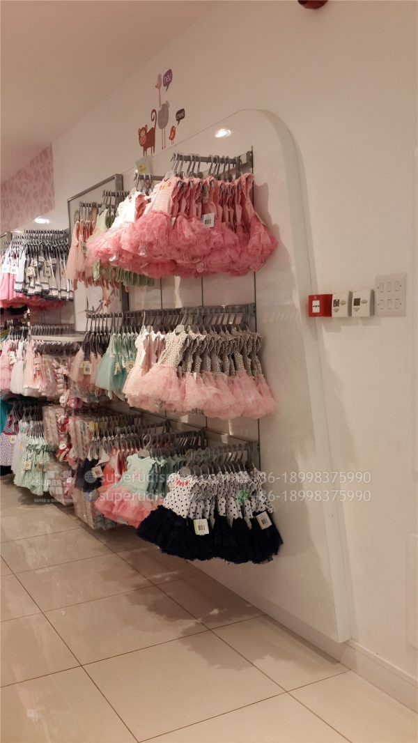 White Retail Wall Rack With Hooks for Product Display - Image 9