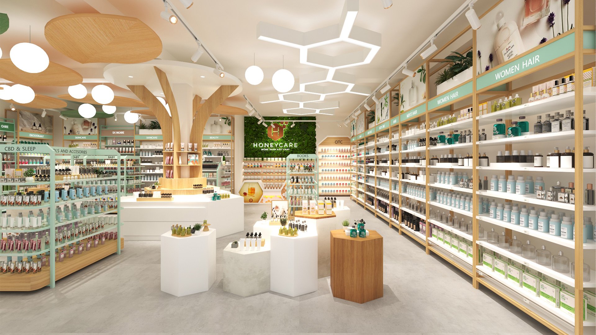 Super U Sustainable Pharmacy Interior Design Solution