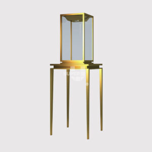 Freestanding Metal Glass Jewelry Display Showcase