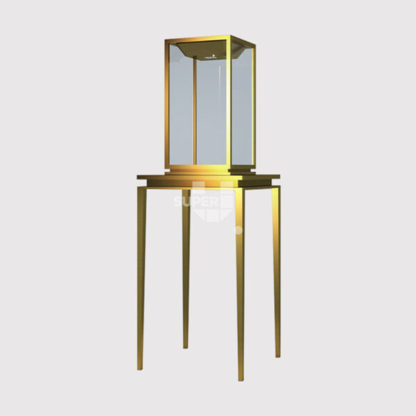 Freestanding Metal Glass Jewelry Display Showcase