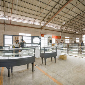 Wood Counter Table Glass Jewelry Display Case